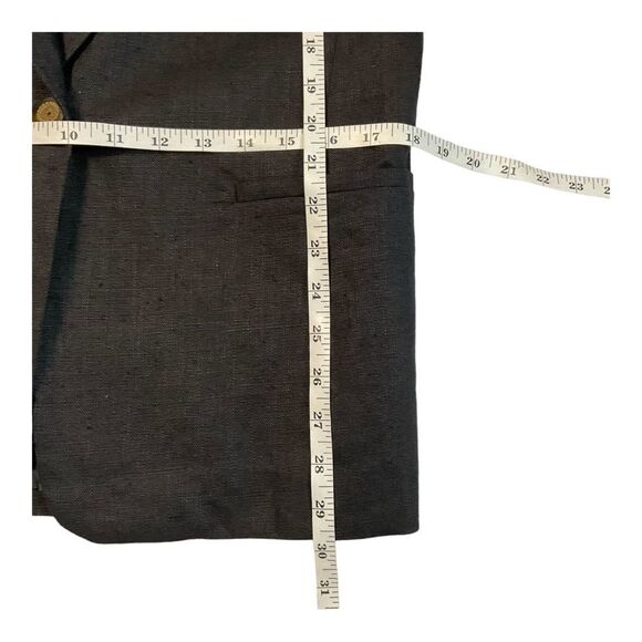 Harris Wallace Women's Vintage Black 100% Linen Blazer Jacket Size Petite - Picture 11 of 13